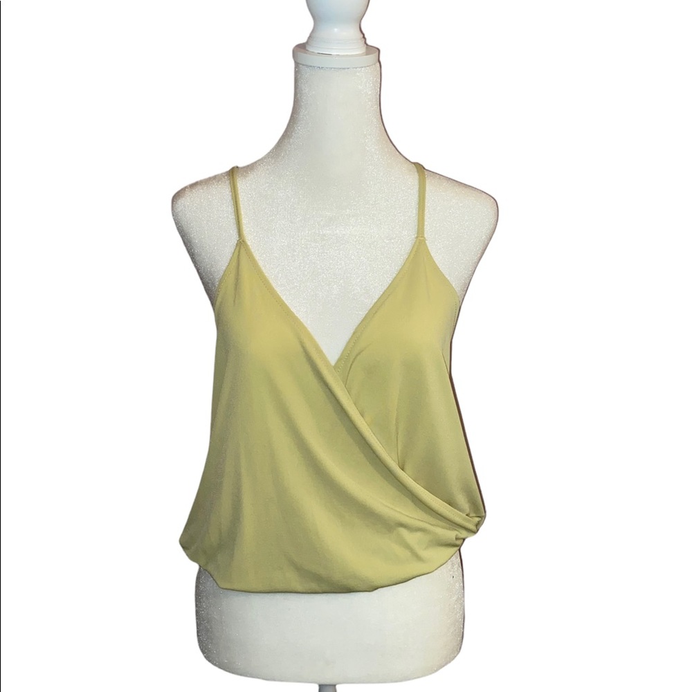Yellow low cut tank top